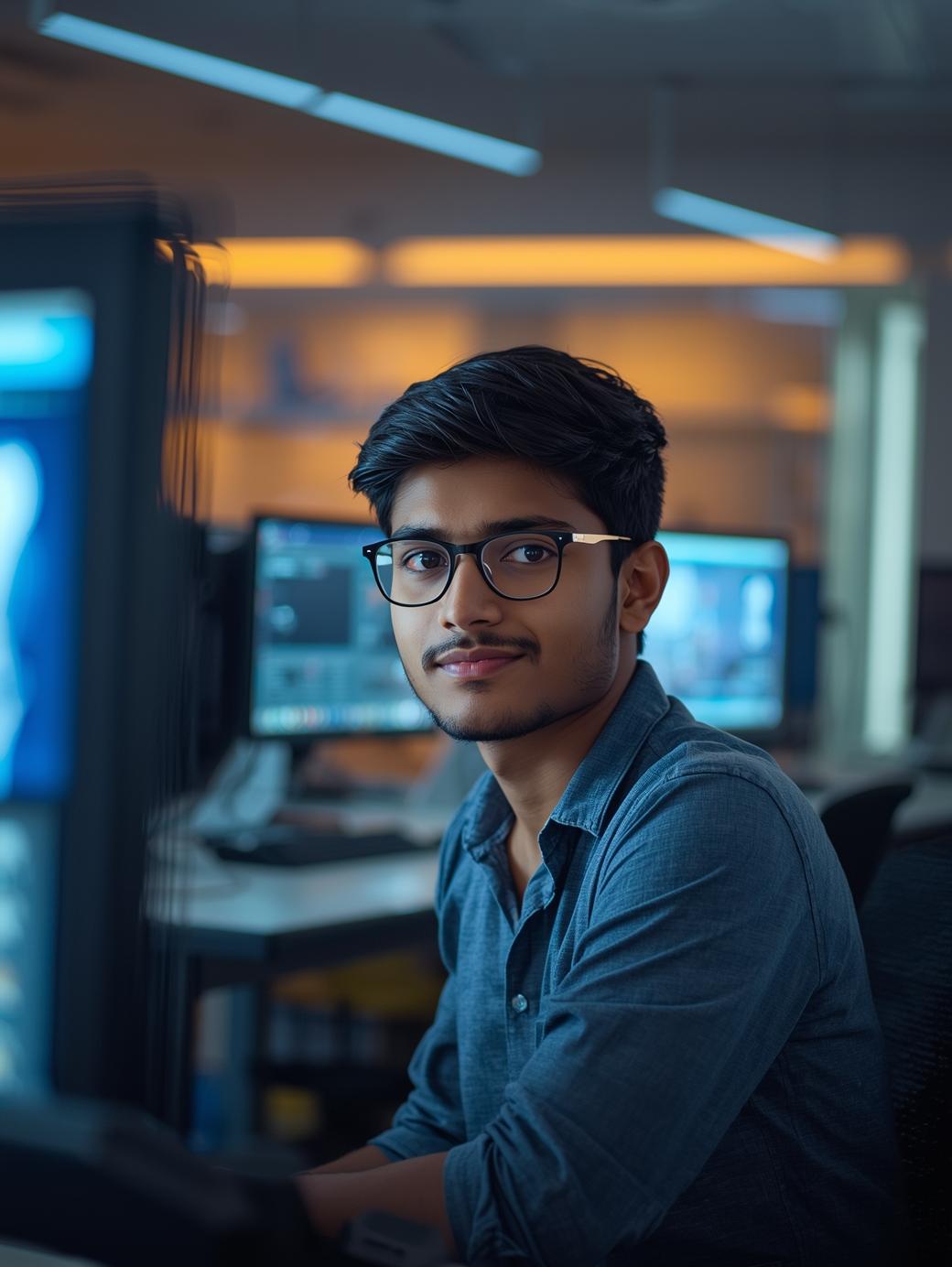 Student professional in tech environment